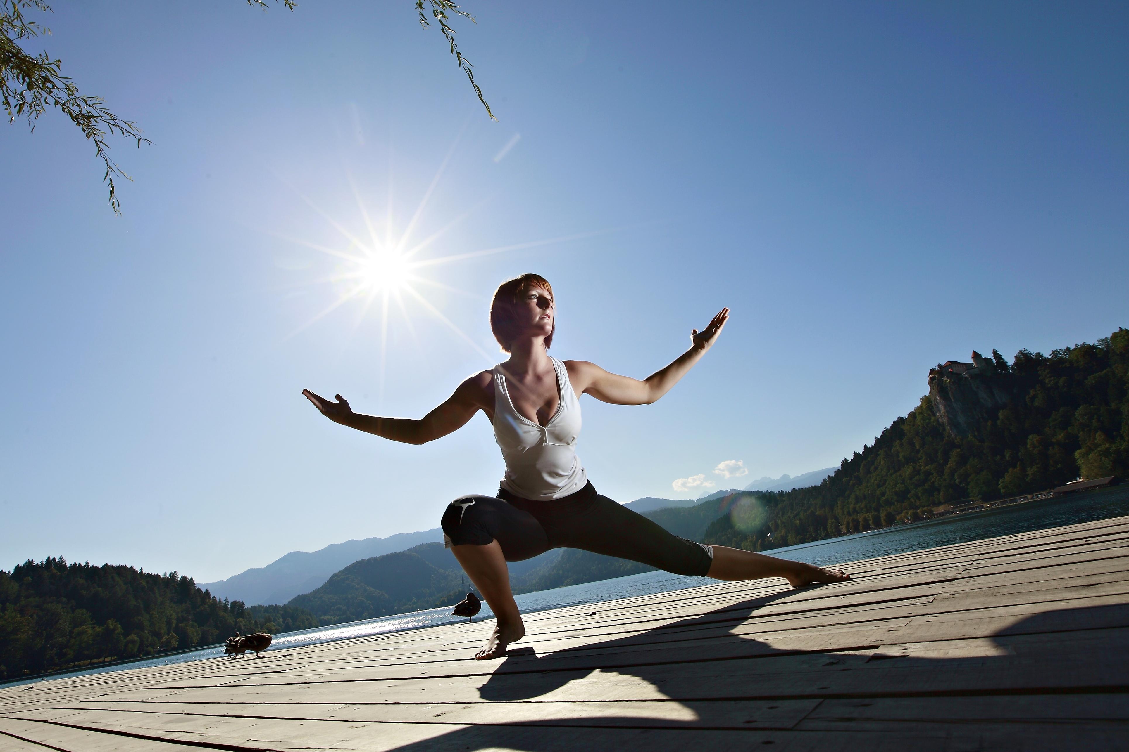 Grand Hotel Toplice - Small Luxury Hotels Of The World Bled Exterior photo A woman practicing tai chi
